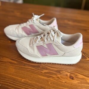 New Balance Women's Beige and Light Pink Sneakers